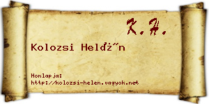 Kolozsi Helén névjegykártya