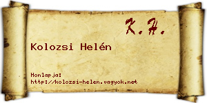 Kolozsi Helén névjegykártya